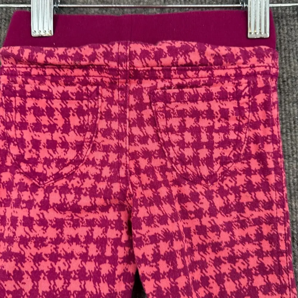 Cherokee Baby Girls Pink Houndstooth Print Jeggings Size 12 Months Pull On
